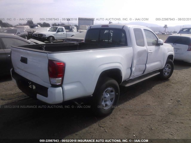 5TFRX5GN9GX068185 - 2016 TOYOTA TACOMA ACCESS CAB/SR/SR5 WHITE photo 4