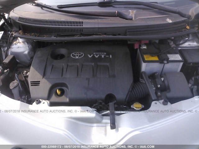 JTKKU4B49A1001916 - 2010 TOYOTA SCION XD SILVER photo 10