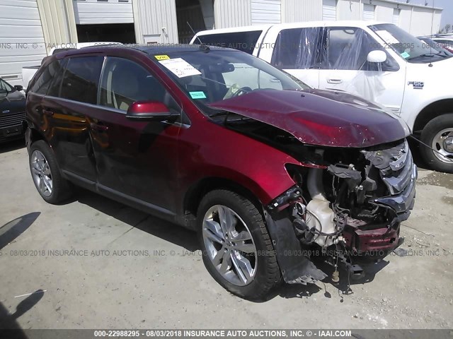 2FMDK4KC2DBA90259 - 2013 FORD EDGE LIMITED RED photo 1