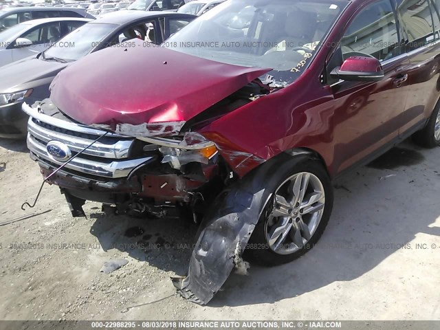 2FMDK4KC2DBA90259 - 2013 FORD EDGE LIMITED RED photo 6