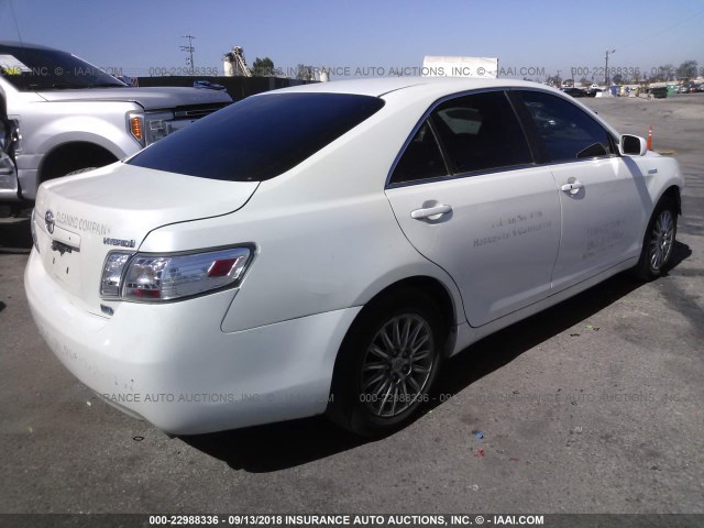 4T1BB46K97U028168 - 2007 TOYOTA CAMRY NEW GENERAT HYBRID WHITE photo 4