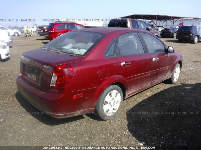 KL5JD56Z17K704806 - 2007 SUZUKI FORENZA CONVENIENCE/POPULAR RED photo 4