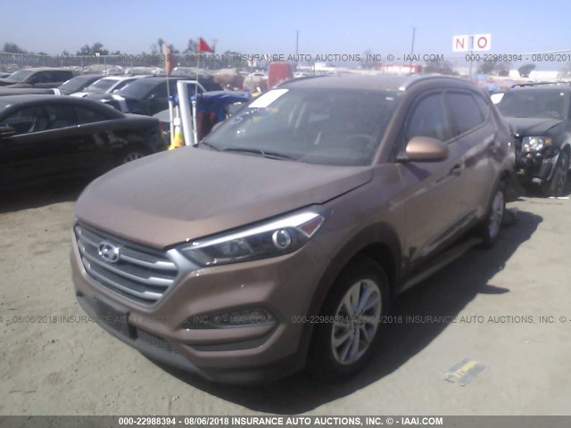KM8J33A49HU484930 - 2017 HYUNDAI TUCSON LIMITED/SPORT AND ECO/SE BROWN photo 2