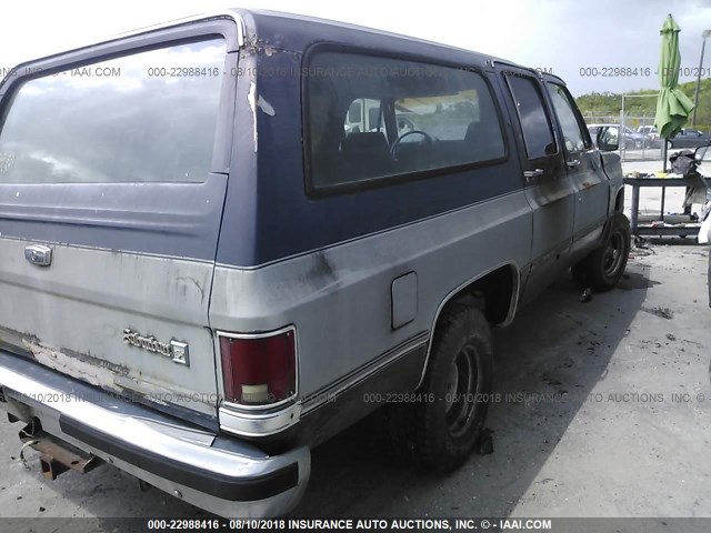 1GNEV16K0JF160195 - 1988 CHEVROLET SUBURBAN V10 BLUE photo 4