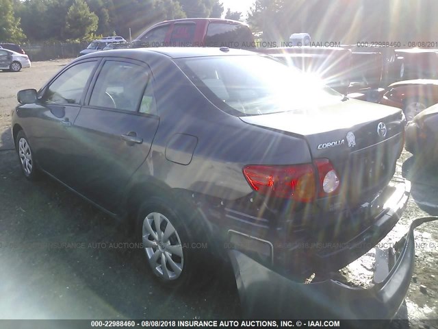 2T1BU40E49C175385 - 2009 TOYOTA COROLLA S/LE/XLE GRAY photo 3