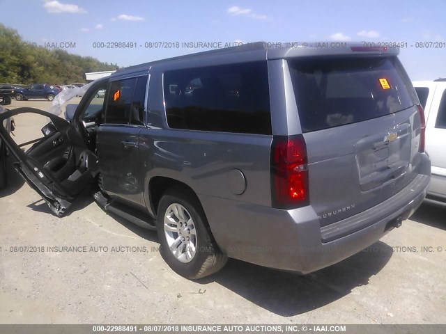 1GNSCHKC3JR274660 - 2018 CHEVROLET SUBURBAN C1500 LT GRAY photo 3