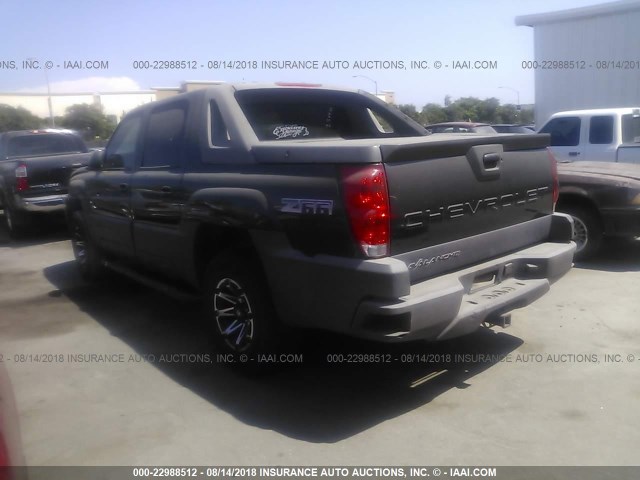 3GNEC13T23G230512 - 2003 CHEVROLET AVALANCHE C1500 BLACK photo 3