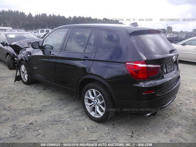 5UXWX7C53E0E77570 - 2014 BMW X3 XDRIVE35I BLACK photo 3