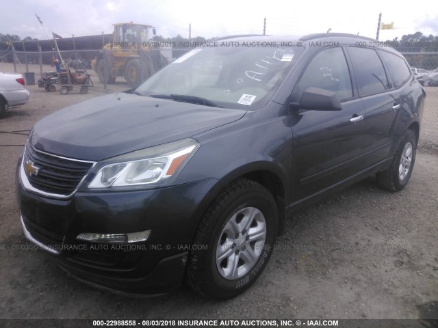 1GNKRFED0EJ135274 - 2014 CHEVROLET TRAVERSE LS GRAY photo 2