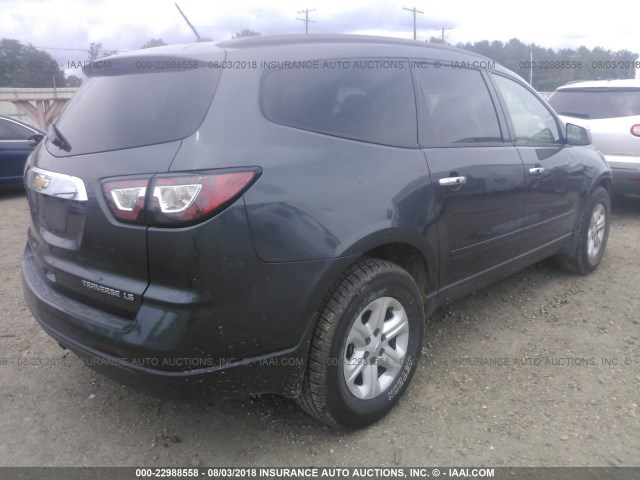 1GNKRFED0EJ135274 - 2014 CHEVROLET TRAVERSE LS GRAY photo 4