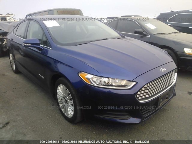 3FA6P0LU2GR333627 - 2016 FORD FUSION SE HYBRID BLUE photo 1