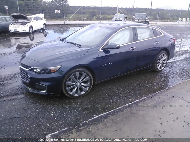 1G1ZH5SX9HF119707 - 2017 CHEVROLET MALIBU PREMIER BLUE photo 2