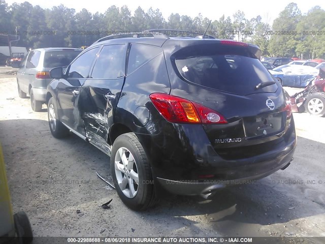 JN8AZ1MU7AW009486 - 2010 NISSAN MURANO S/SL/LE BLACK photo 3