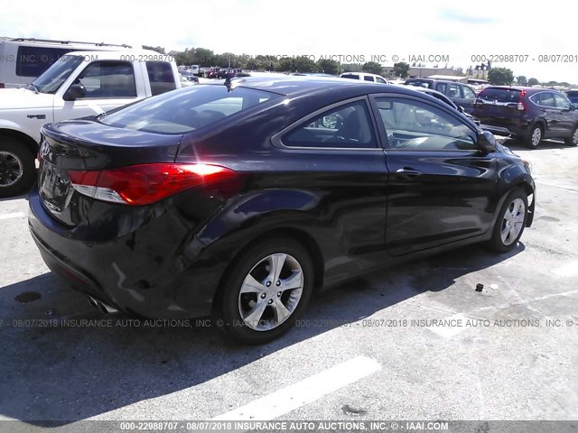 KMHDH6AE3DU014024 - 2013 HYUNDAI ELANTRA COUPE GS/SE BLACK photo 4