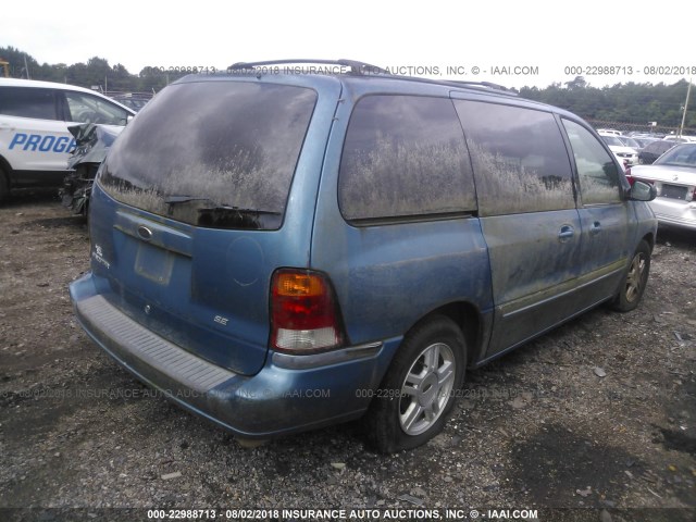 2FMZA52452BA12322 - 2002 FORD WINDSTAR SE BLUE photo 4