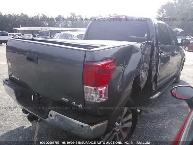 5TFHW5F19BX177283 - 2011 TOYOTA TUNDRA CREWMAX LIMITED GRAY photo 4