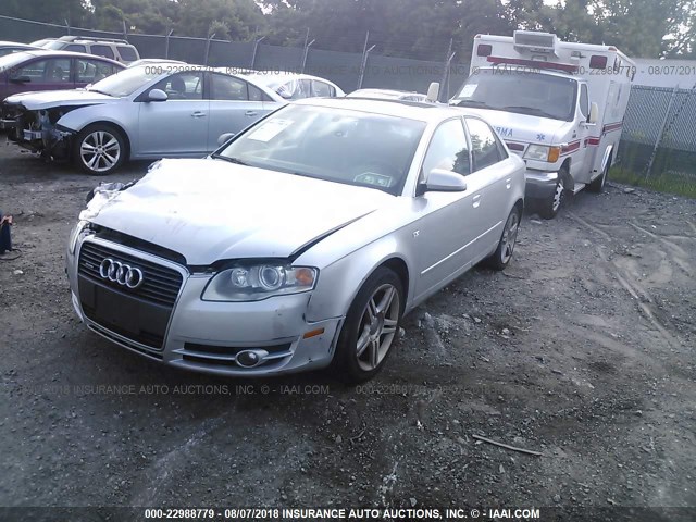 WAUDF78EX7A016166 - 2007 AUDI A4 2.0T QUATTRO SILVER photo 2