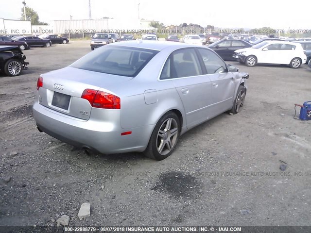 WAUDF78EX7A016166 - 2007 AUDI A4 2.0T QUATTRO SILVER photo 4