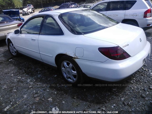 19UYA1150VL014312 - 1997 ACURA 2.2CL WHITE photo 3