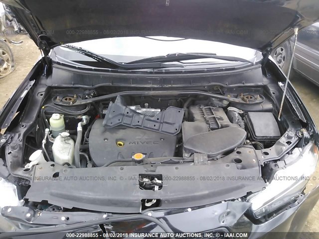 JA4AT2AW4AZ002089 - 2010 MITSUBISHI OUTLANDER ES შავი ფოტო 10