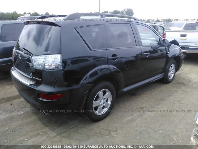 JA4AT2AW4AZ002089 - 2010 MITSUBISHI OUTLANDER ES შავი ფოტო 4
