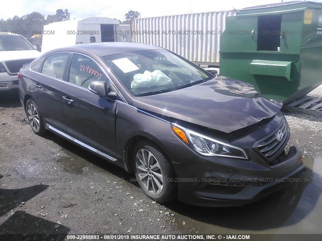 5NPE34AF0FH229572 - 2015 HYUNDAI SONATA SPORT/LIMITED Dark Brown photo 1