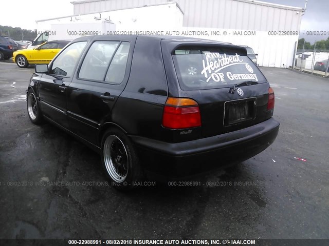 3VWFA81HXWM195649 - 1998 VOLKSWAGEN GOLF GL BLACK photo 3