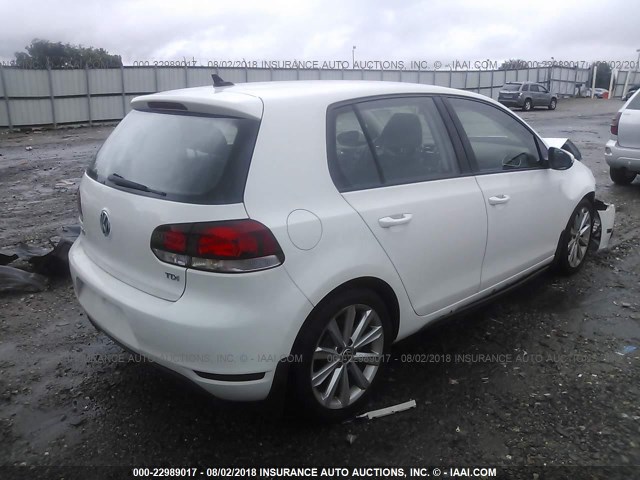 WVWNM7AJXCW333057 - 2012 VOLKSWAGEN GOLF WHITE photo 4