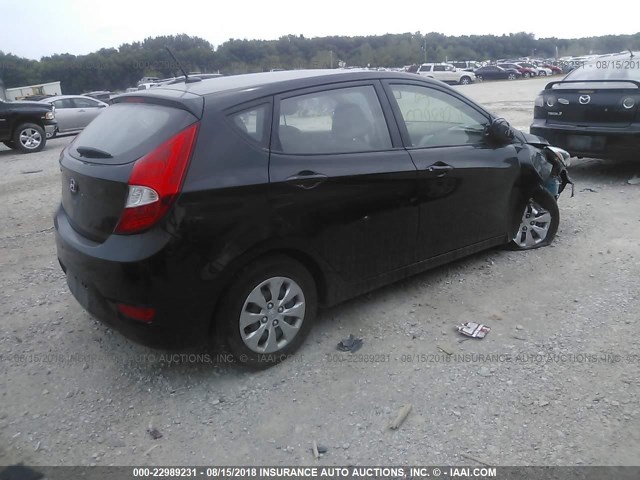 KMHCT5AE0FU233627 - 2015 HYUNDAI ACCENT GS BLACK photo 4