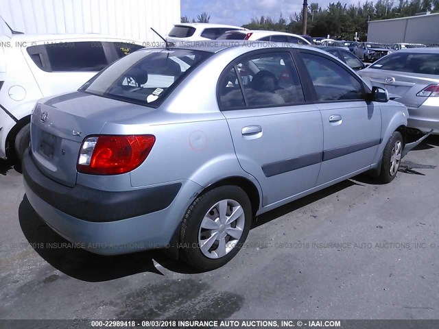 KNADE123166146474 - 2006 KIA RIO Light Blue photo 4