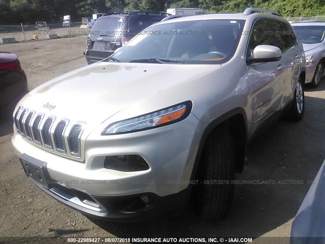 1C4PJMDB4EW300403 - 2014 JEEP CHEROKEE LIMITED GOLD photo 2