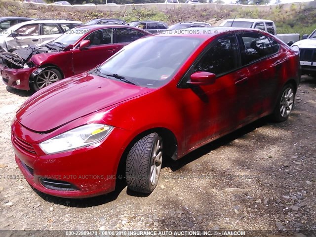 1C3CDFBAXDD175952 - 2013 DODGE DART SXT RED photo 2