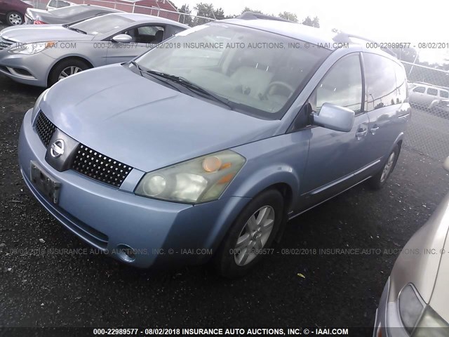 5N1BV28U74N354129 - 2004 NISSAN QUEST S/SE/SL Light Blue photo 2