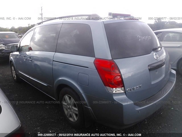 5N1BV28U74N354129 - 2004 NISSAN QUEST S/SE/SL Light Blue photo 3