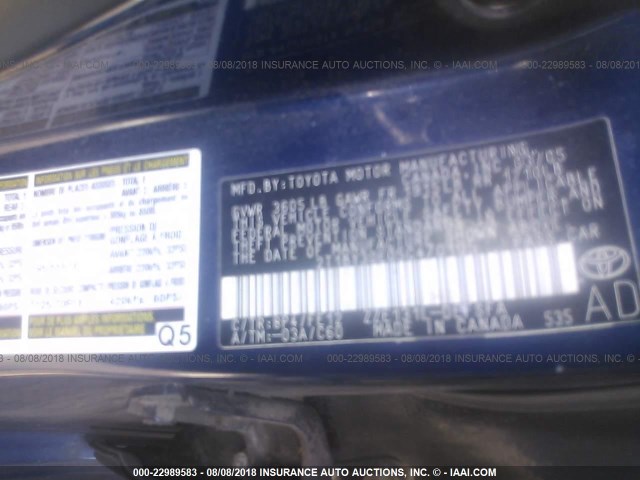 2T1BY30E05C470105 - 2005 TOYOTA COROLLA XRS BLUE photo 9