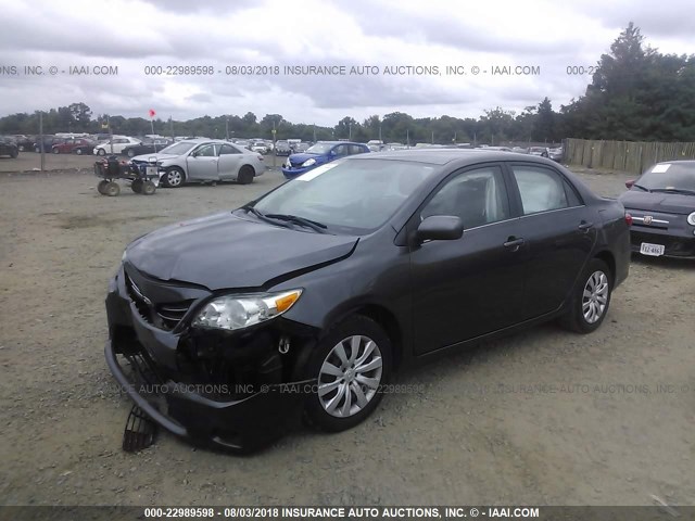 2T1BU4EE4DC966839 - 2013 TOYOTA COROLLA S/LE GRAY photo 2