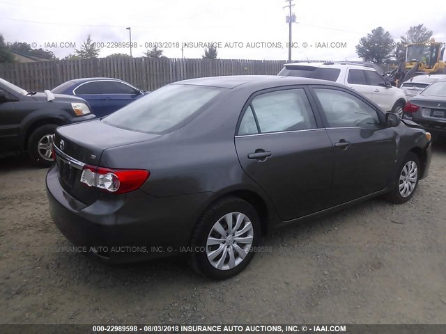 2T1BU4EE4DC966839 - 2013 TOYOTA COROLLA S/LE GRAY photo 4