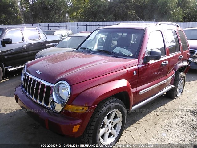 1J4GL58K46W170144 - 2006 JEEP LIBERTY LIMITED RED photo 2