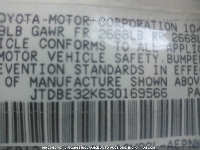 JTDBE32K630169566 - 2003 TOYOTA CAMRY LE/XLE 勃艮第红 照片 9