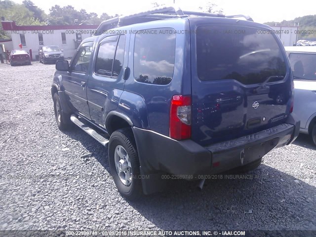 5N1ED28YXYC501550 - 2000 NISSAN XTERRA XE/SE BLUE photo 3