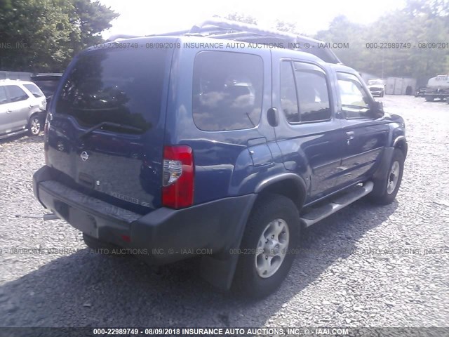 5N1ED28YXYC501550 - 2000 NISSAN XTERRA XE/SE BLUE photo 4