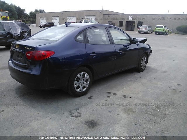 KMHDU46D29U756423 - 2009 HYUNDAI ELANTRA GLS/SE BLUE photo 4