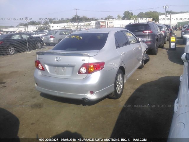 2T1BU4EE8AC484113 - 2010 TOYOTA COROLLA S/LE/XLE SILVER photo 4