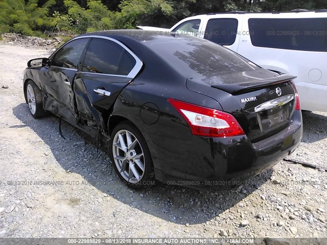 1N4AA5AP2AC844749 - 2010 NISSAN MAXIMA S/SV BLACK photo 3