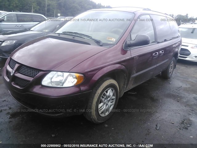 1D4GP443X3B227858 - 2003 DODGE GRAND CARAVAN SPORT MAROON photo 2