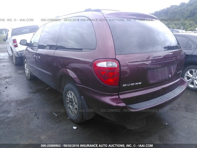 1D4GP443X3B227858 - 2003 DODGE GRAND CARAVAN SPORT MAROON photo 3