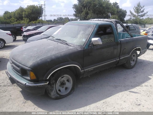 1GCCS1448SK223839 - 1995 CHEVROLET S TRUCK S10 BLUE photo 2