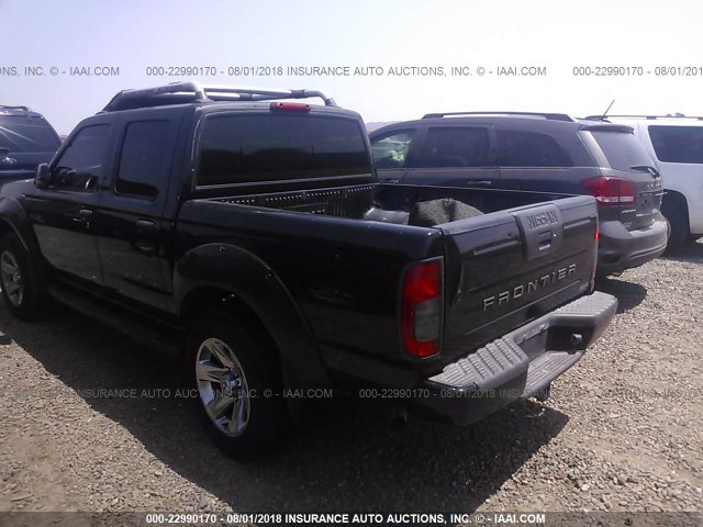 1N6ED27T31C337037 - 2001 NISSAN FRONTIER CREW CAB XE/CREW CAB SE BLACK photo 3