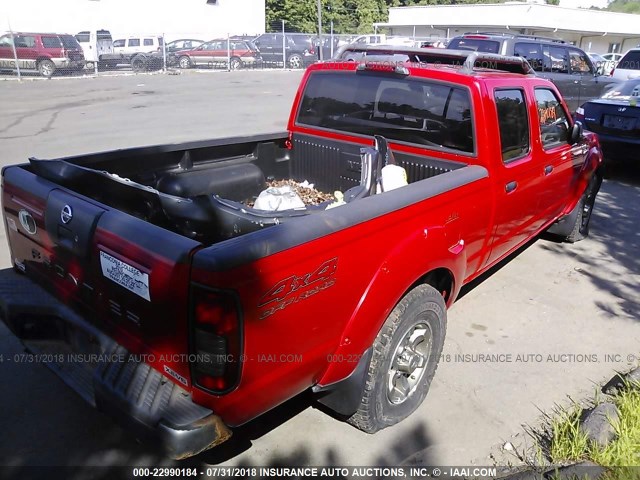 1N6ED29Y63C423583 - 2003 NISSAN FRONTIER CREW CAB XE/CREW CAB SE RED photo 4