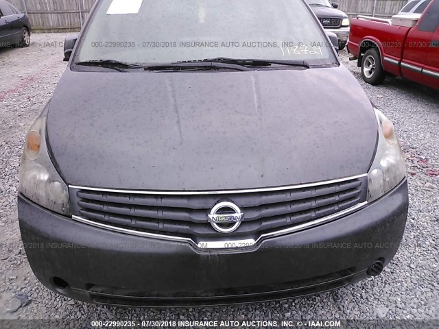 5N1BV28U58N118729 - 2008 NISSAN QUEST S/SE/SL GRAY photo 6